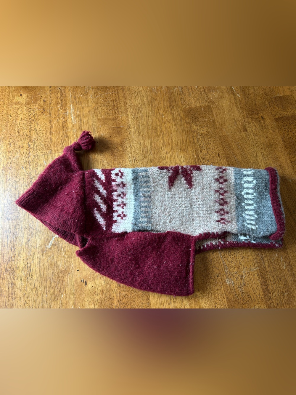 Chilly Dog 100% Wool Hooded Sweater Snowflake Star Christmas Winter